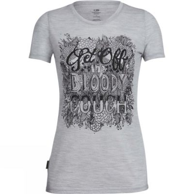 Crew Icebreaker Tech Lite Manga Corta Off the Couch Mujer - Gris - Chile EST950837